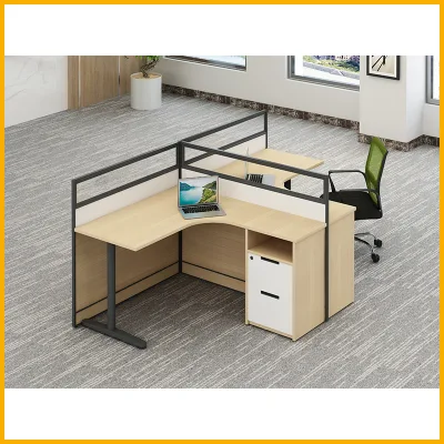 Cubículo de Mesa de Escritório de Design Simples Divisores de 120 Graus 3 Lugares Estação de Trabalho